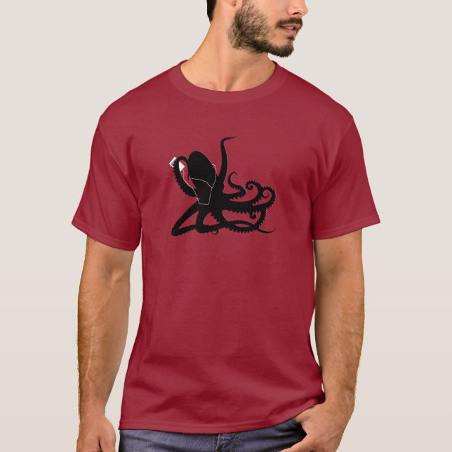 Camiseta Parodia de Sillouette MP3 Adverisement del pulpo (Anverso)