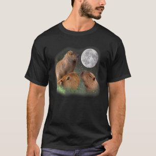 Camiseta Parodia De Tres Capibaras Y Moon Capybara