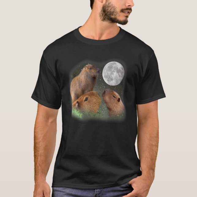 Camiseta Parodia De Tres Capibaras Y Moon Capybara (Anverso)