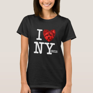 Camiseta Parodia de Yorkshire Terrier I Heart New Yorkie