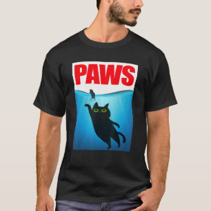 Camiseta Parodia del gato y el ratón negros con el gato más