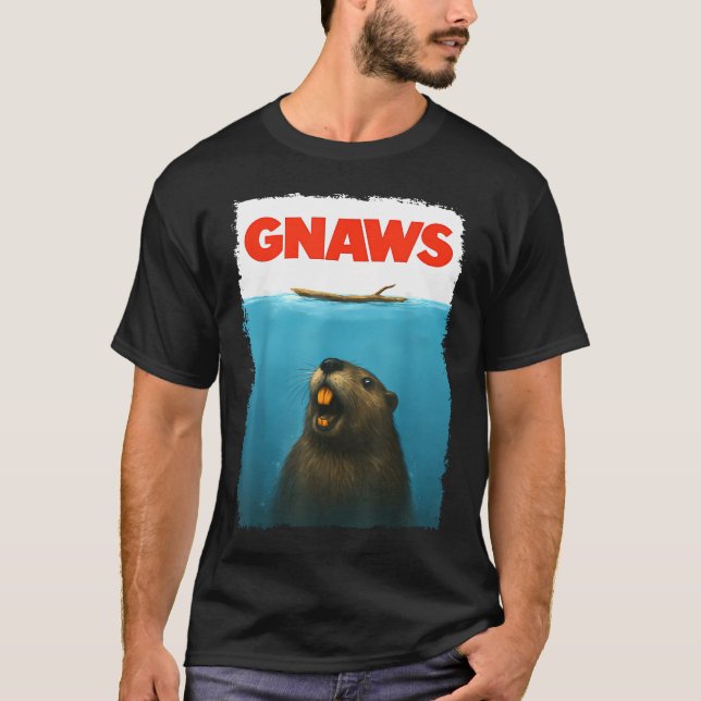 Camiseta Parodia Divertida de la Película Gnaws (Anverso)