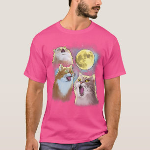 Camiseta Parodia divertida de tres gatos en la luna 3 lobfs