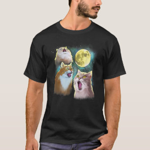 Camiseta Parodia divertida de tres gatos en la luna 3 lobfs