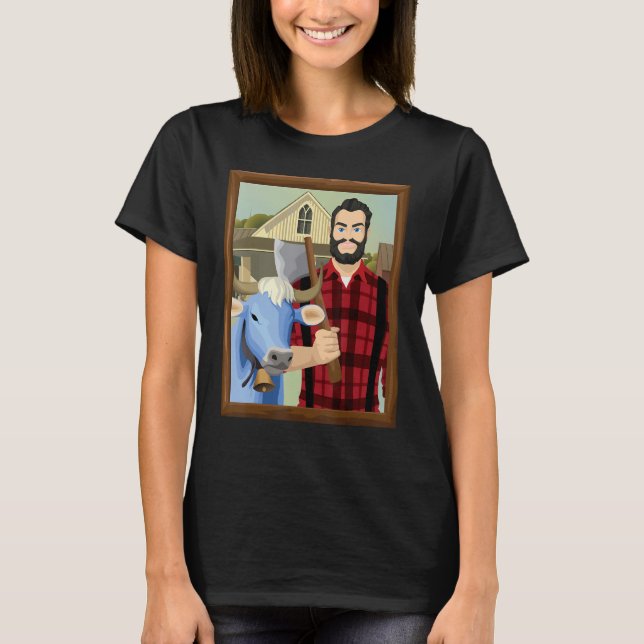 Camiseta Parodia gótica estadounidense MN Paul Bunyan y Bab (Anverso)