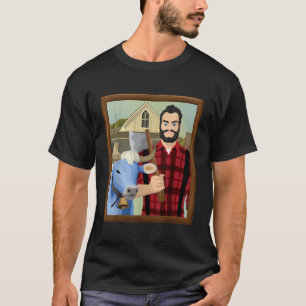 Camiseta Parodia gótica estadounidense MN Paul Bunyan y Bab