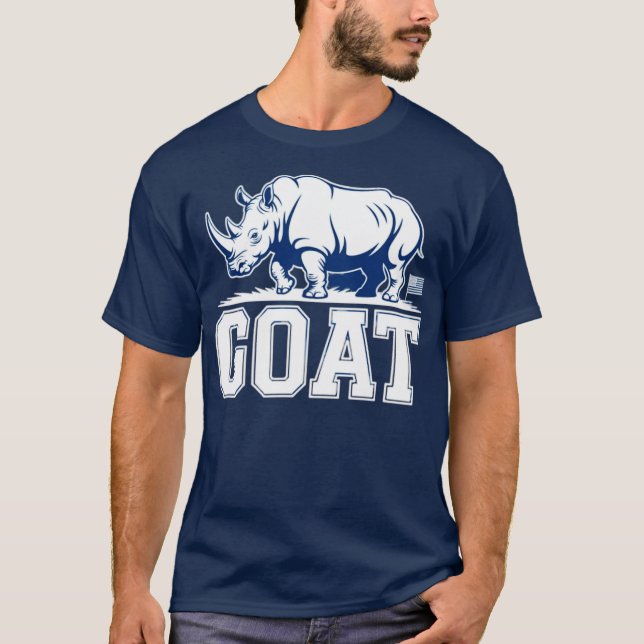 Camiseta parodia gráfica de rinoceronte de cabra arte anima (Anverso)