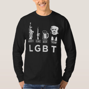 Camiseta Parodia Lgbt Liberty Gunty Cerveza Bandera Estadou