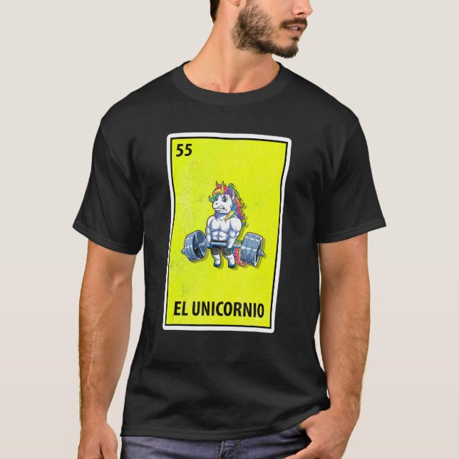 Camiseta Parodia mexicana El Unicornio Levantamiento de pes (Anverso)