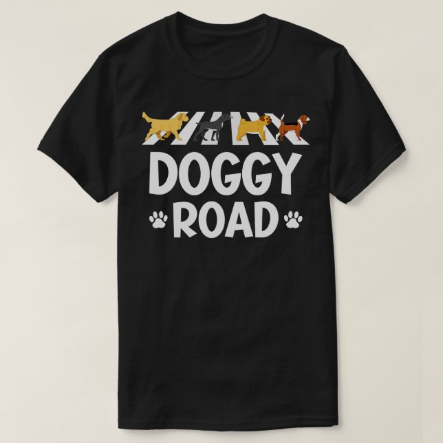 Camiseta Parodia musical de Doggy Road Rock de los amantes  (Diseño del anverso)