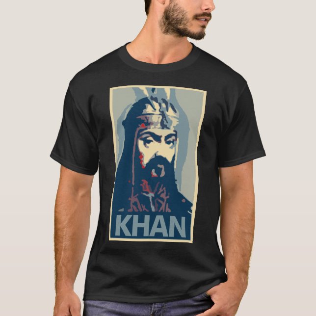 Camiseta Parodia política del poster de Genghis Khan (Anverso)