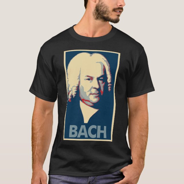 Camiseta Parodia política del poster de Johann Sebastian (Anverso)