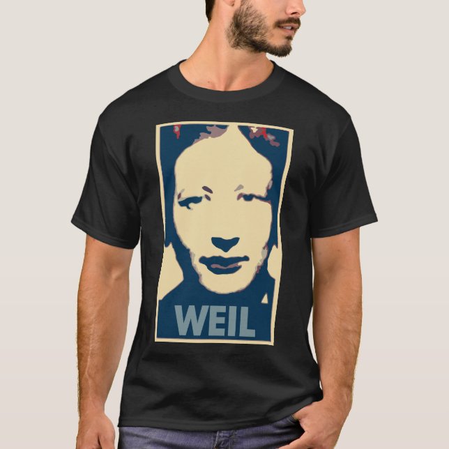 Camiseta Parodia política del poster de Simone Weil (Anverso)