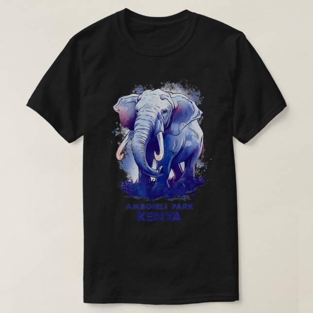 Camiseta Parque Amboseli - Kenya Safari National Park Game  (Diseño del anverso)