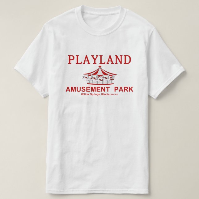 Camiseta Parque de atracciones Playland, Willow Springs, Il (Diseño del anverso)