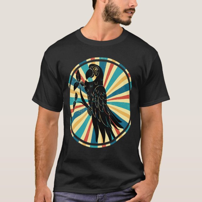 Camiseta Parque de aves Retro Macaw Jungle (Anverso)