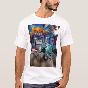 Camiseta parque de bomberos azul del mono