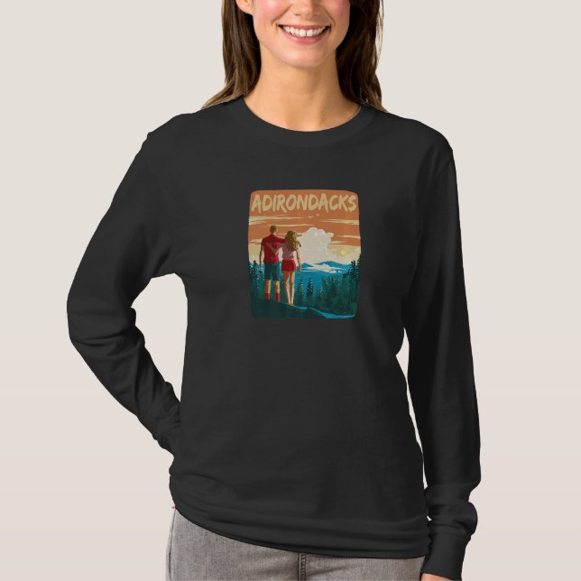 Camiseta Parque de las Montañas Adirondack Pareja Senderism (Anverso)