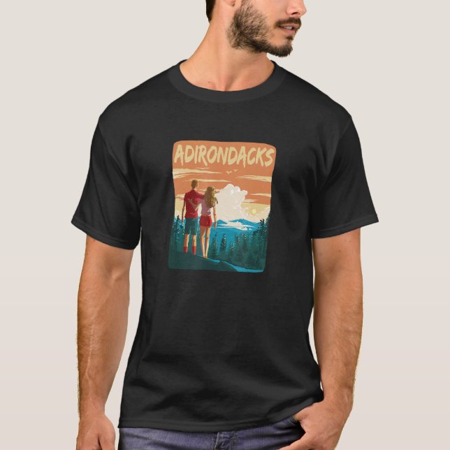 Camiseta Parque de las Montañas Adirondack Pareja Senderism (Anverso)