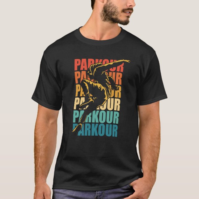 Camiseta Parque de Parkour Retro corriendo libre (Anverso)