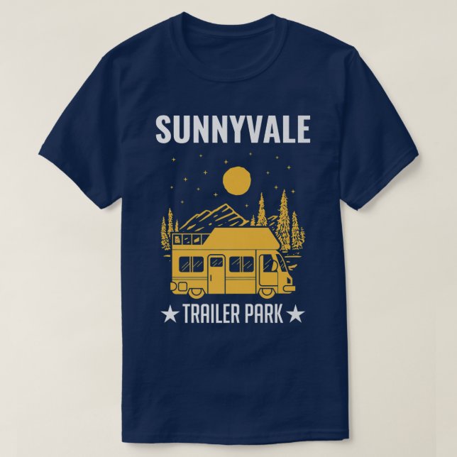 Camiseta Parque de Trailers Sunnyvale Hogar Móvil Camión 26 (Diseño del anverso)
