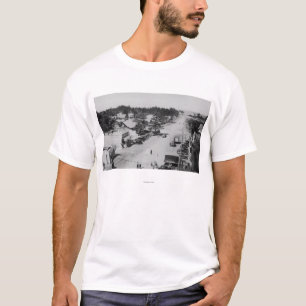 Camiseta Parque del océano, WA - vista de la playa, coches