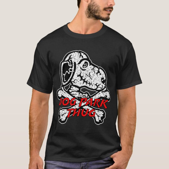Camiseta Parque del perro Thug Perro Crossbone Skeleton Cro (Anverso)