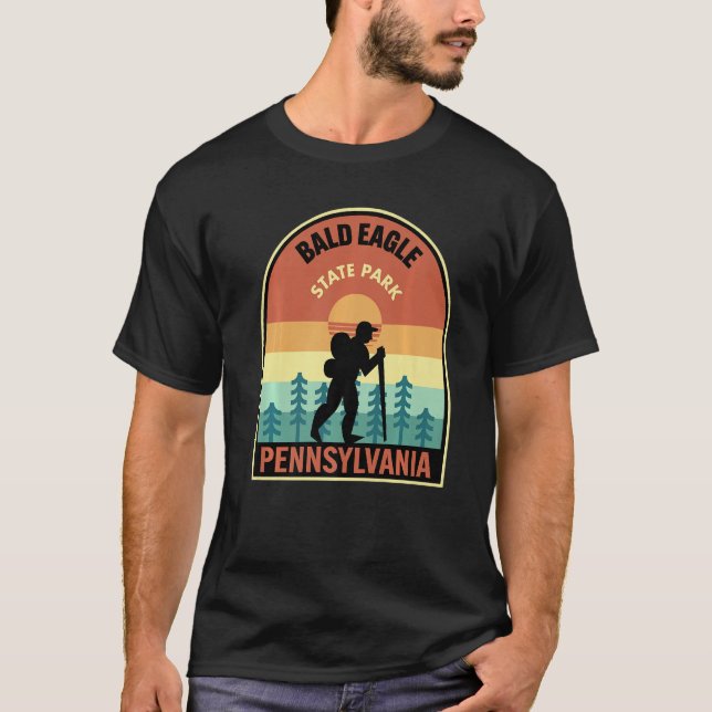 Camiseta Parque Estatal Bald Eagle Pennsylvania Retro Sende (Anverso)