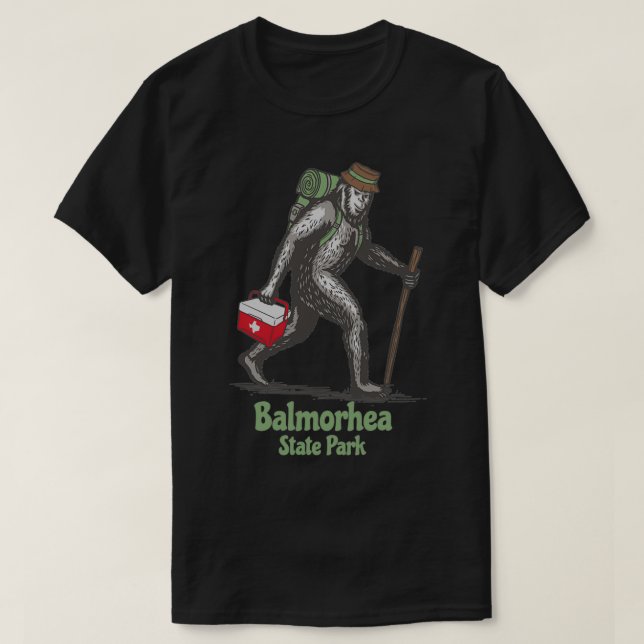 Camiseta Parque Estatal Balmorhea Texas TX Senderismo Bigfo (Diseño del anverso)