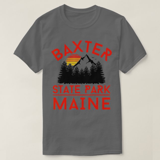 Camiseta Parque Estatal Baxter Montañas Maine al aire libre (Diseño del anverso)