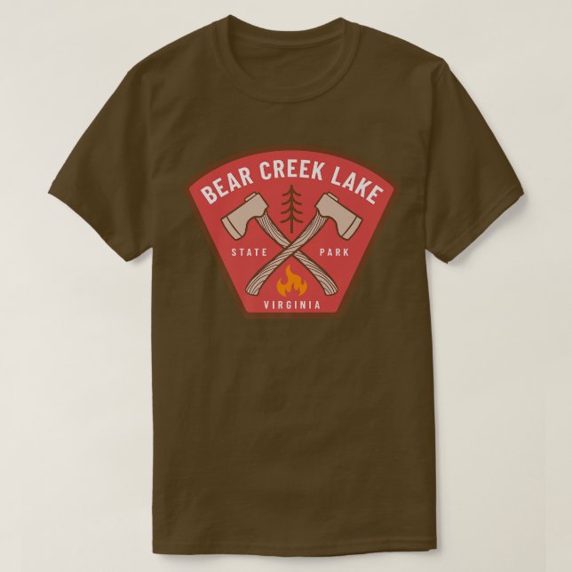 Camiseta Parque Estatal Bear Creek Lake Virginia Camp Fire  (Diseño del anverso)