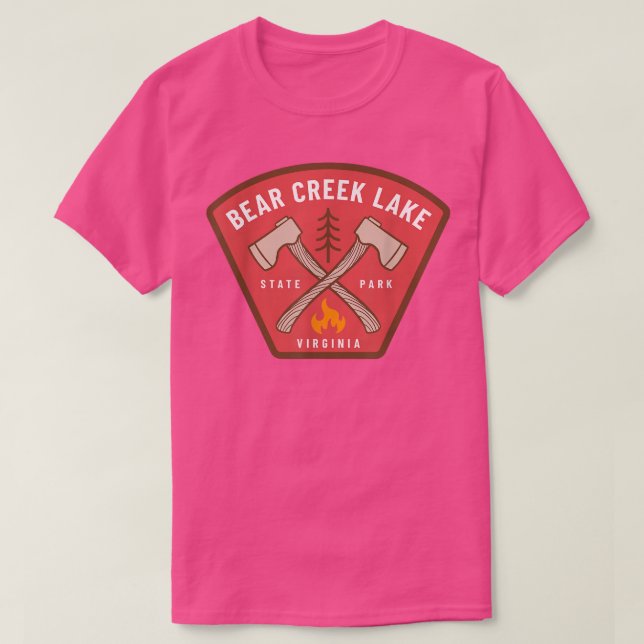 Camiseta Parque Estatal Bear Creek Lake Virginia Camp Fire  (Diseño del anverso)