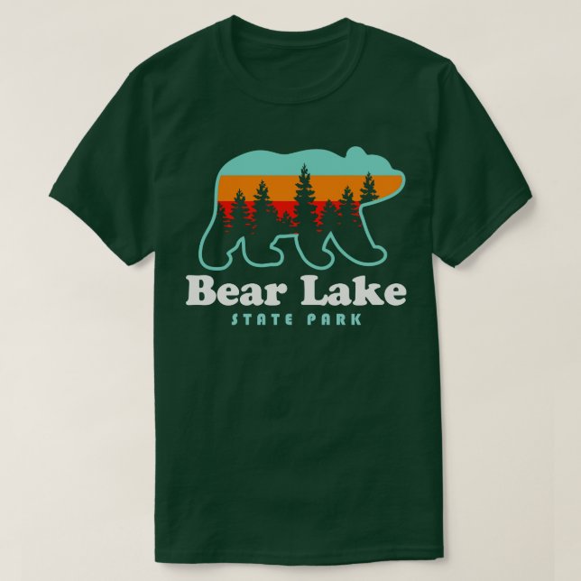 Camiseta Parque Estatal Bear Lake Utah, Bear Retro Sunset (Diseño del anverso)