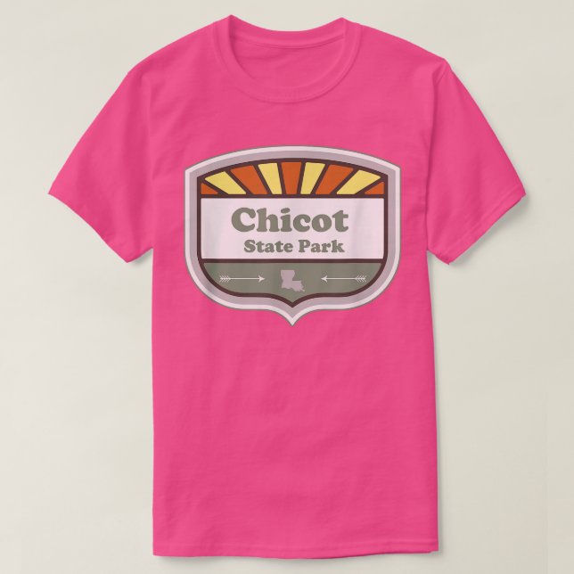 Camiseta Parque Estatal Chicot Louisiana La Sunburst Badge  (Diseño del anverso)