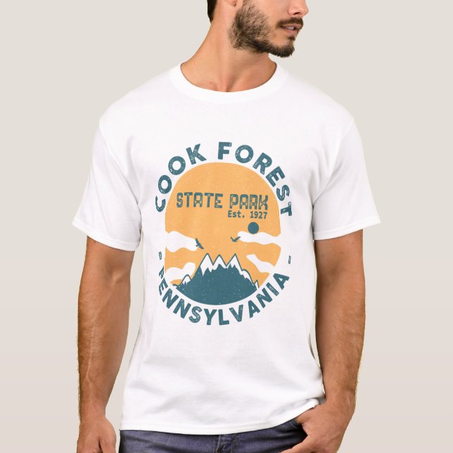 Camiseta Parque estatal Cook Forest Park Pennsylvania Vinta (Anverso)