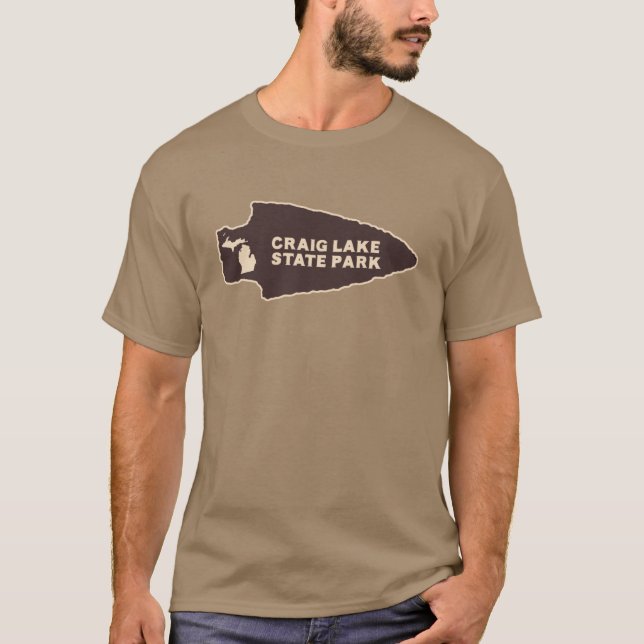 Camiseta Parque Estatal Craig Lake Michigan MI Rustic Arrow (Anverso)