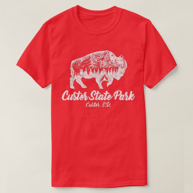 Camiseta Parque estatal Custer para los amantes de Bison en (Diseño del anverso)