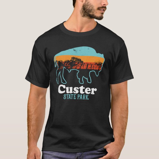 Camiseta Parque estatal Custer Retro Dakota del Sur (Anverso)