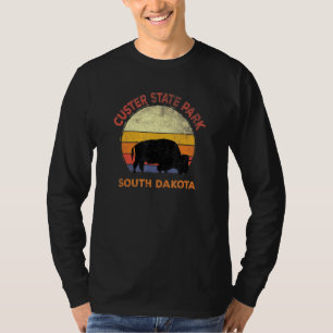 Camiseta Parque Estatal Custer Sur Búfalo Antiguo Puestas d