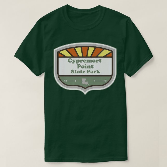 Camiseta Parque estatal Cypremort Point Louisiana LA Badge  (Diseño del anverso)