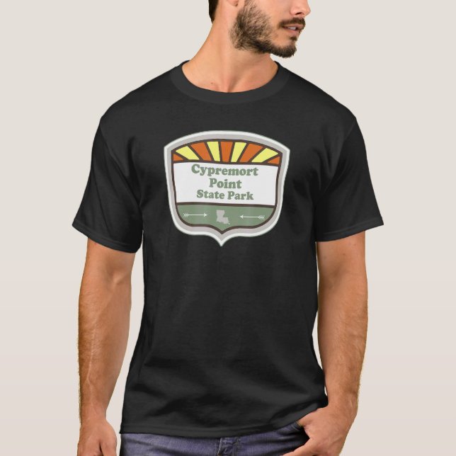 Camiseta Parque Estatal Cypremort Point Louisiana La Badge  (Anverso)