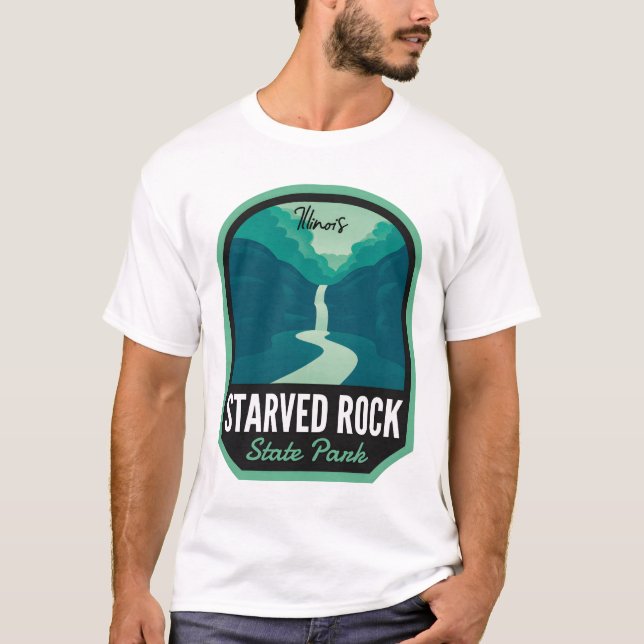 Camiseta Parque Estatal de la Roca Hambrienta Illinois (Anverso)