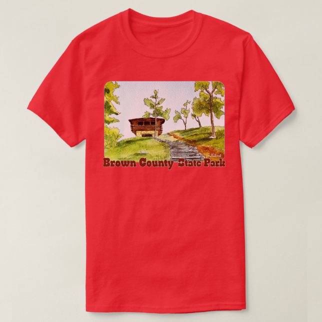 Camiseta Parque estatal del Condado de Brown Indiana (Diseño del anverso)