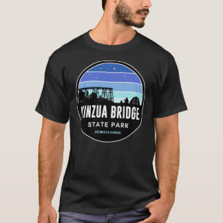 Camiseta Parque estatal del puente Kinzua Silhouette azul y