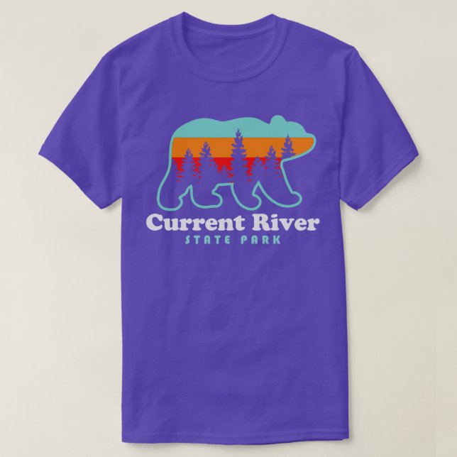 Camiseta Parque Estatal del Río Actual Oso Retro Vinta (Diseño del anverso)