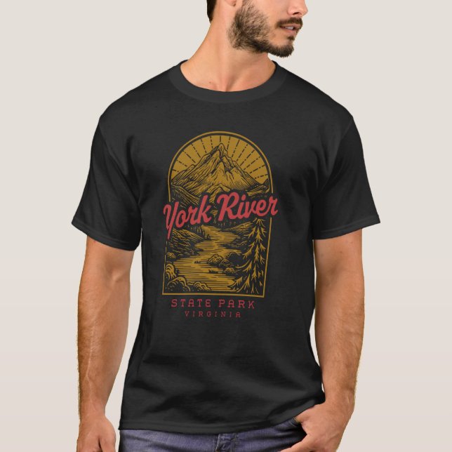 Camiseta Parque estatal del río York Río Retro Viñeta (Anverso)