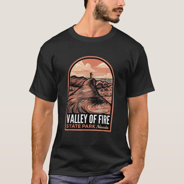 Camiseta Parque Estatal del Valle del Fuego NV Retro Sunset (Anverso)