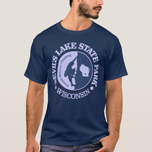 Camiseta Parque Estatal Devil's Lake (escalada) (Anverso)