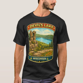 Camiseta Parque Estatal Devil's Lake Wisconsin Senderismo F