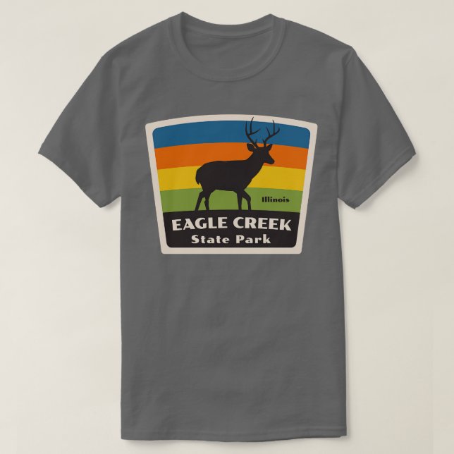 Camiseta Parque Estatal Eagle Creek Illinois Roaming Deer (Diseño del anverso)